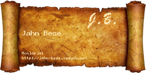 Jahn Bese névjegykártya
